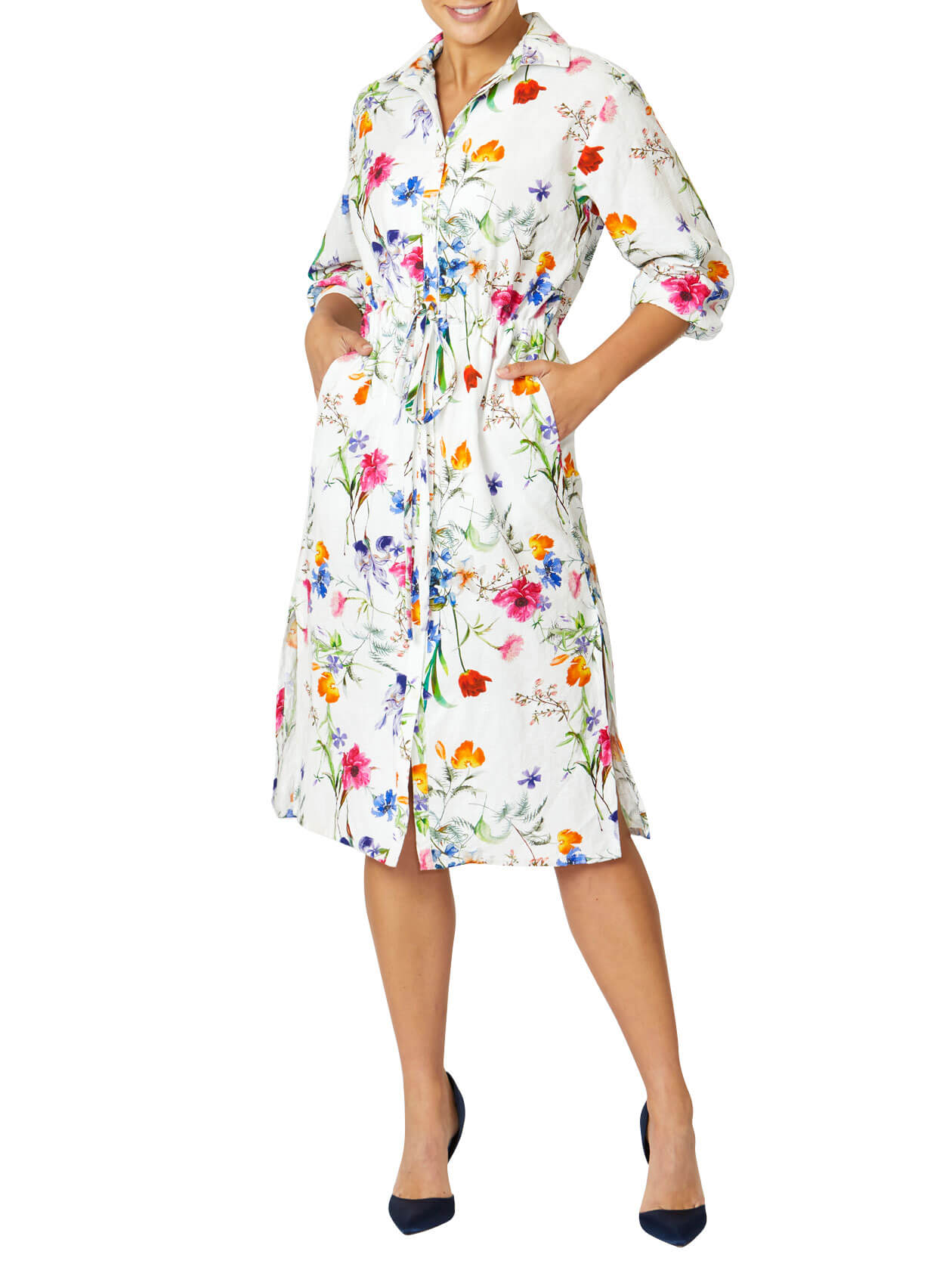 Amelia Botanical Cotton Shirtdress