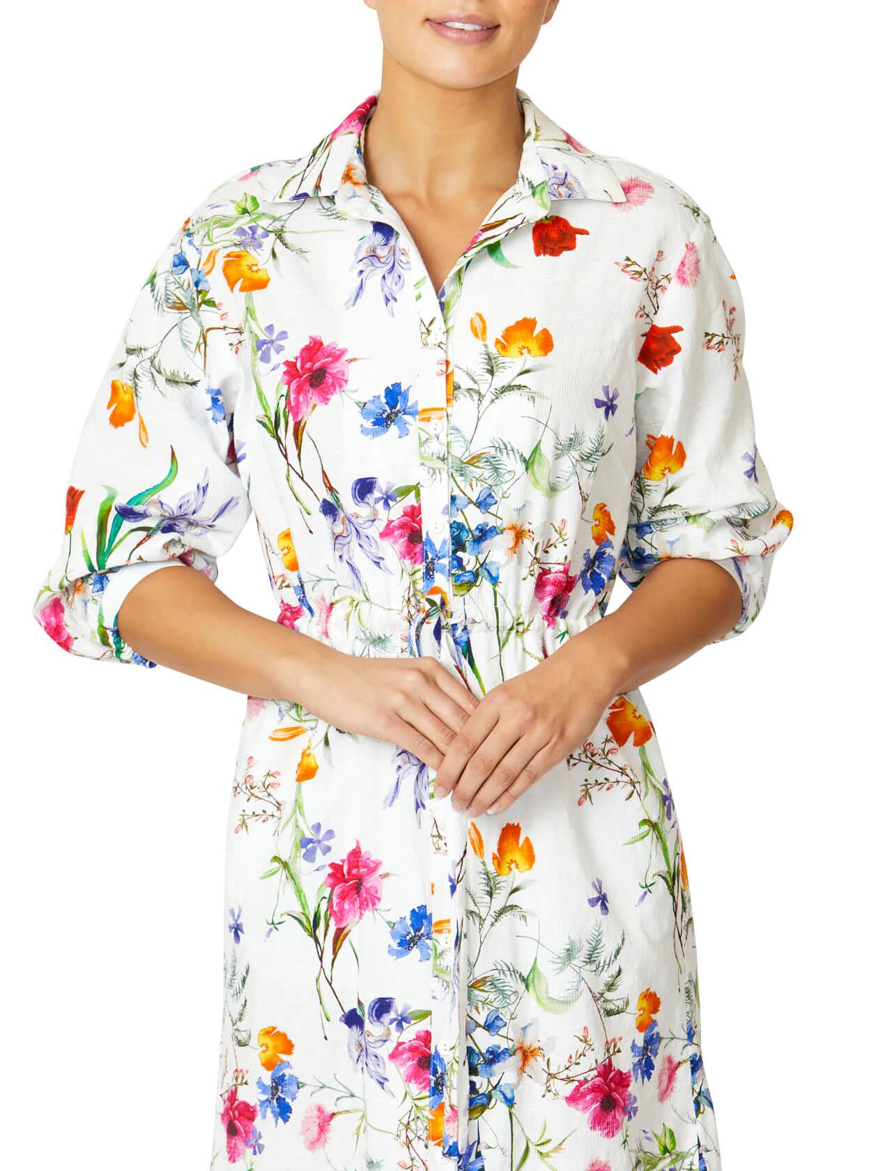 Amelia Botanical Cotton Shirtdress