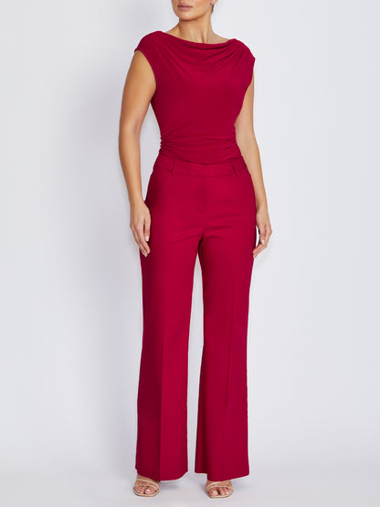 Sanchez Crimson Cotton Sateen Pant