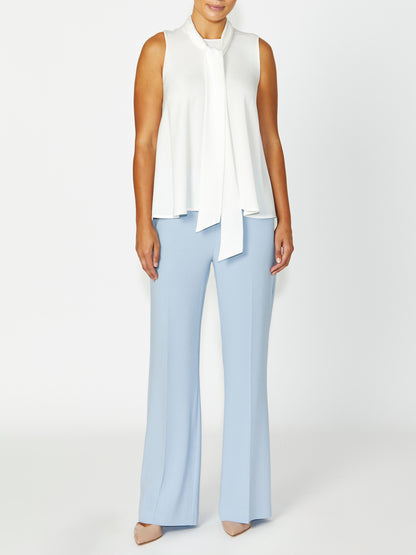 Women's Crepe Bow Top in Ivory | Claudia