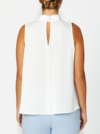 Women's Crepe Bow Top in Ivory | Claudia