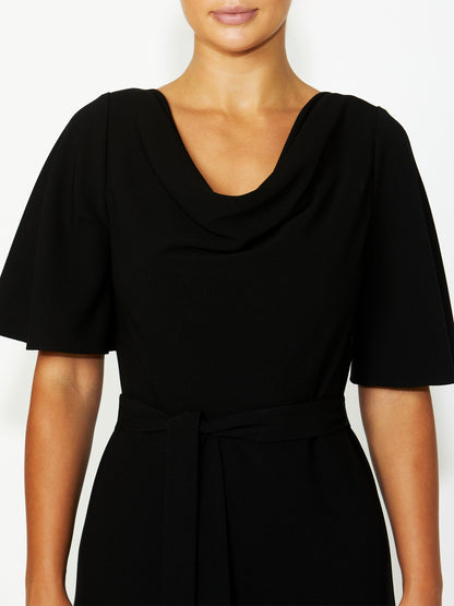 Women's Crepe Cowl Neck Dress in Black | Harmony Women's Crepe Cowl Neck Dress in Black | Harmony