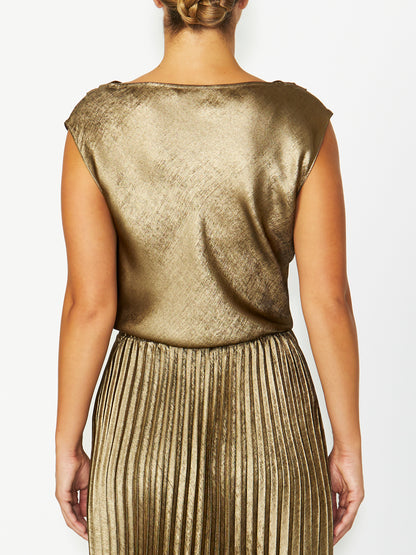 Harmony Gold Cowl Neck Top