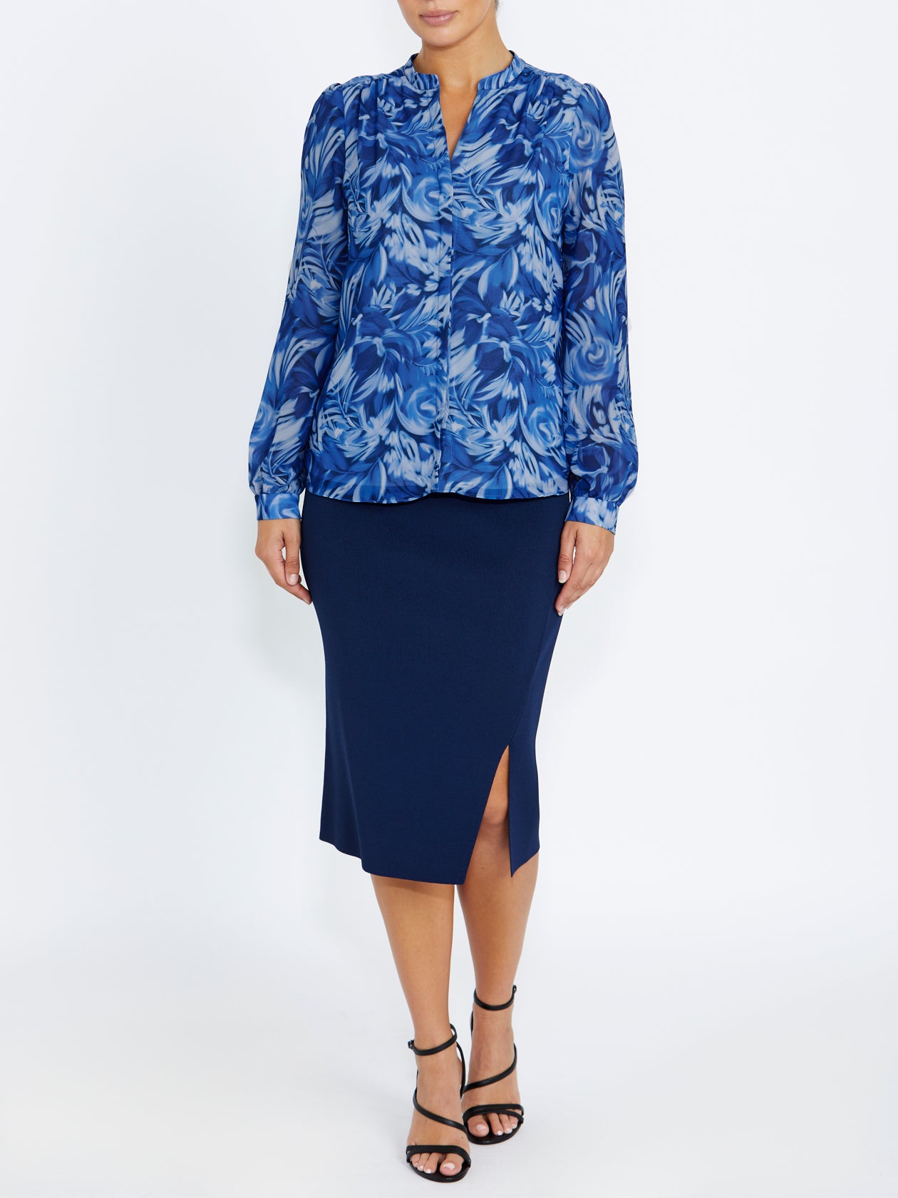 Ravina Blue Floral Blouse