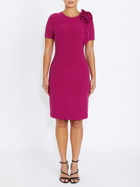 Women's Crepe Easy Fit Dress in Pink | Flora