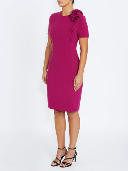 Women's Crepe Easy Fit Dress in Pink | Flora