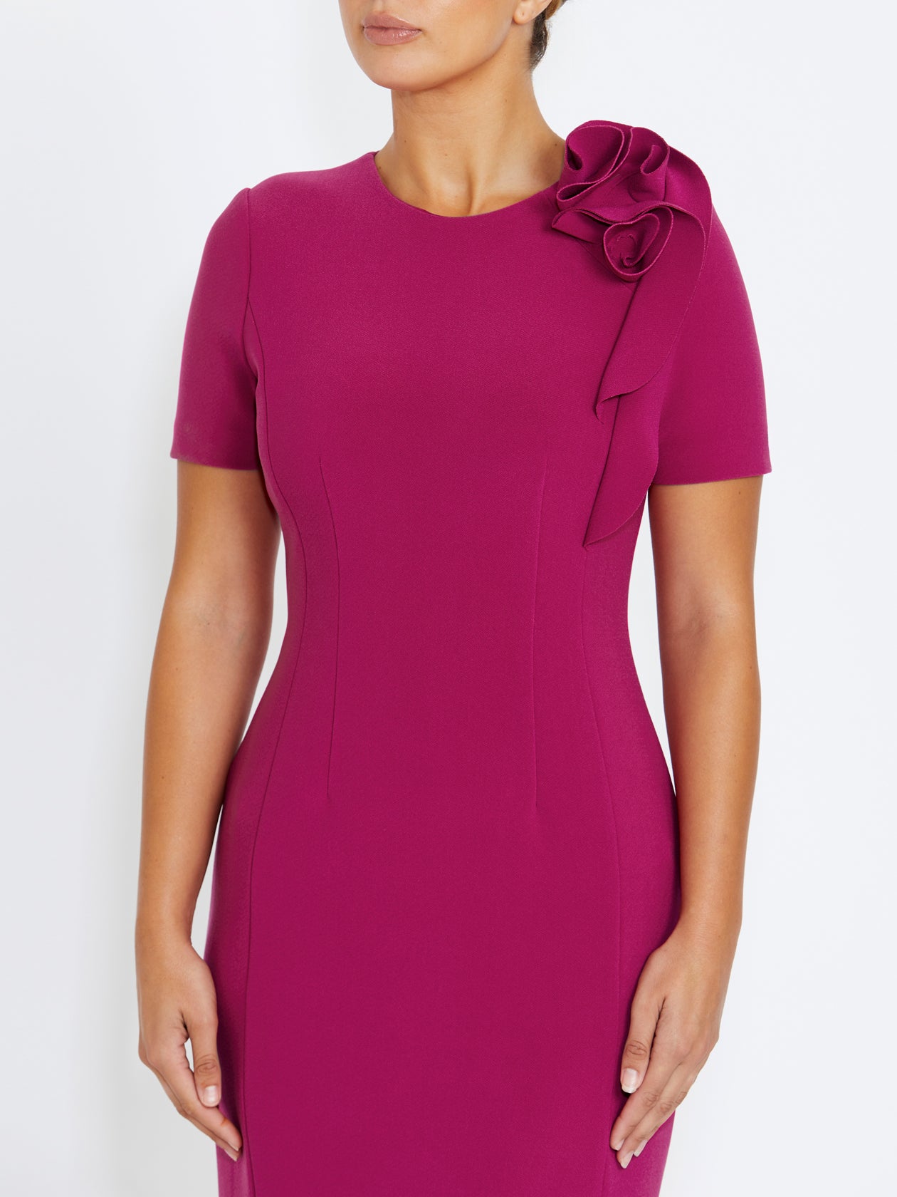 Women's Crepe Easy Fit Dress in Pink | Flora