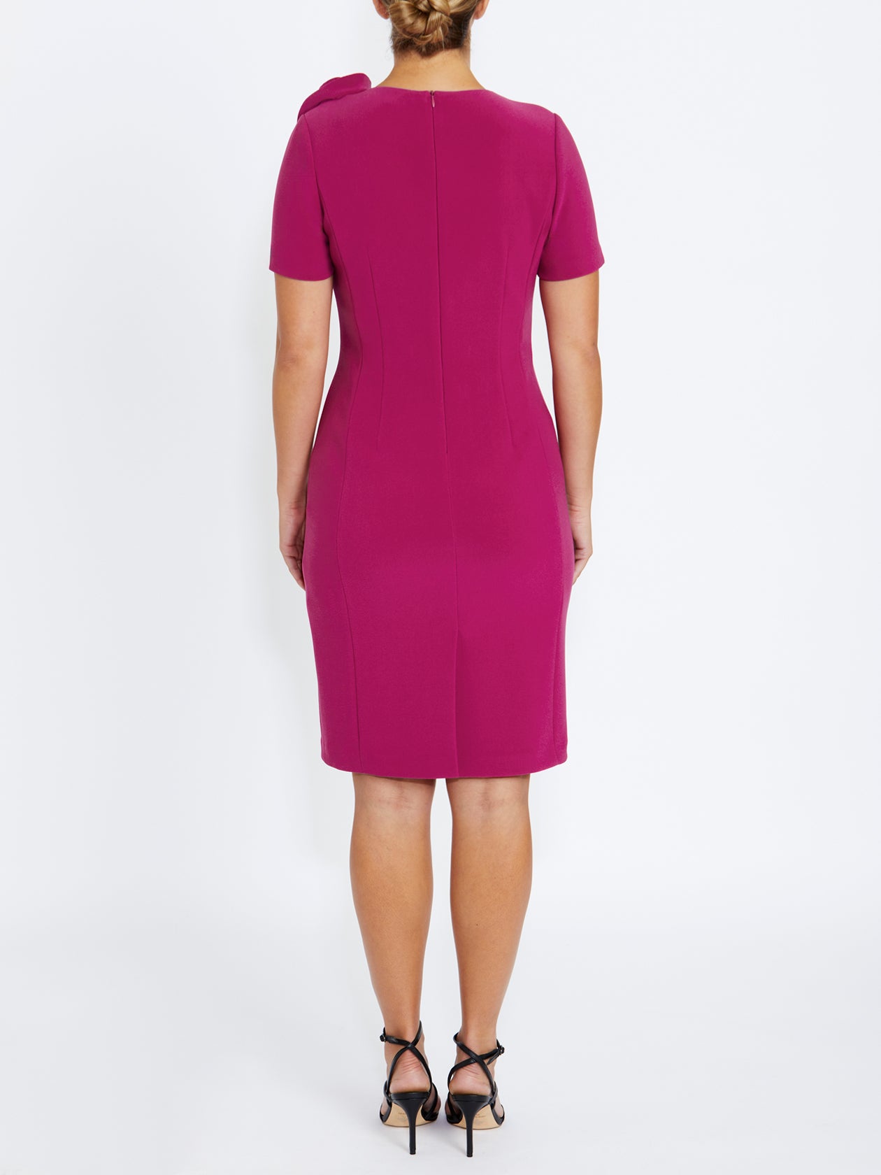Women's Crepe Easy Fit Dress in Pink | Flora