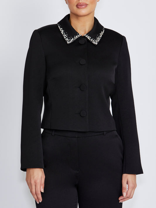 Sigrid Black Satin Jacket