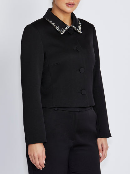Sigrid Black Satin Jacket