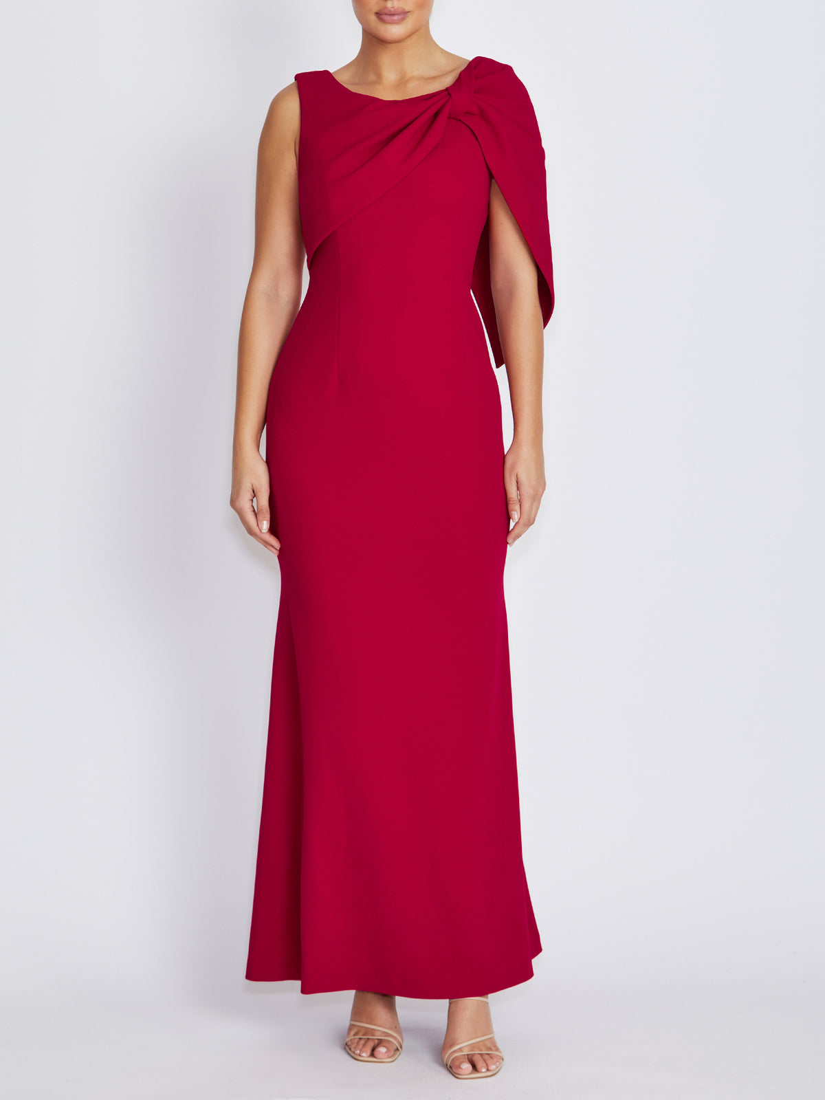 Freya Crimson Stretch Crepe Gown