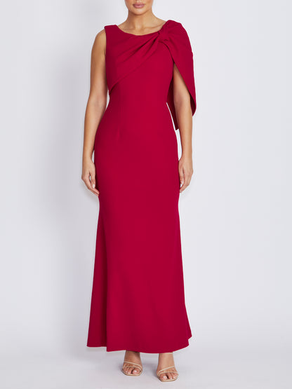 Freya Crimson Stretch Crepe Gown