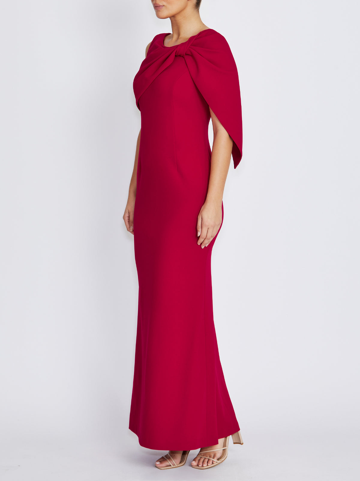 Freya Crimson Stretch Crepe Gown