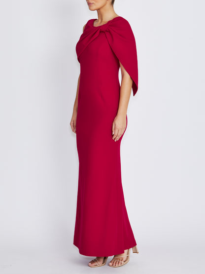 Freya Crimson Stretch Crepe Gown