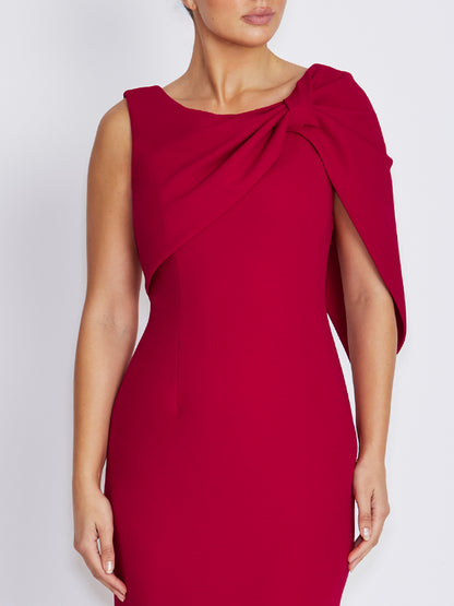 Freya Crimson Stretch Crepe Gown