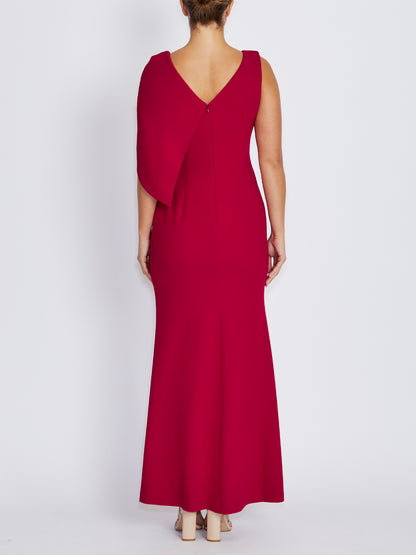 Freya Crimson Stretch Crepe Gown