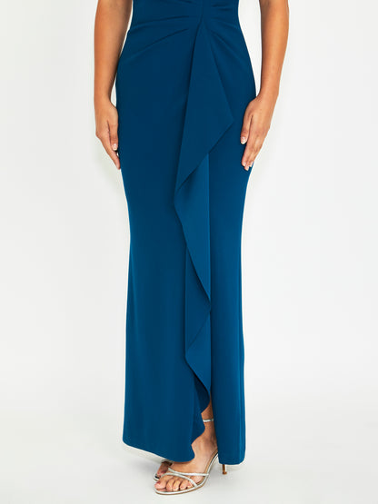 Solana Marine Crepe Gown