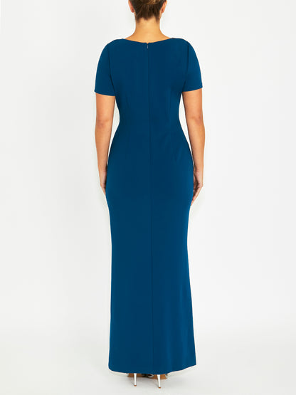 Solana Marine Crepe Gown