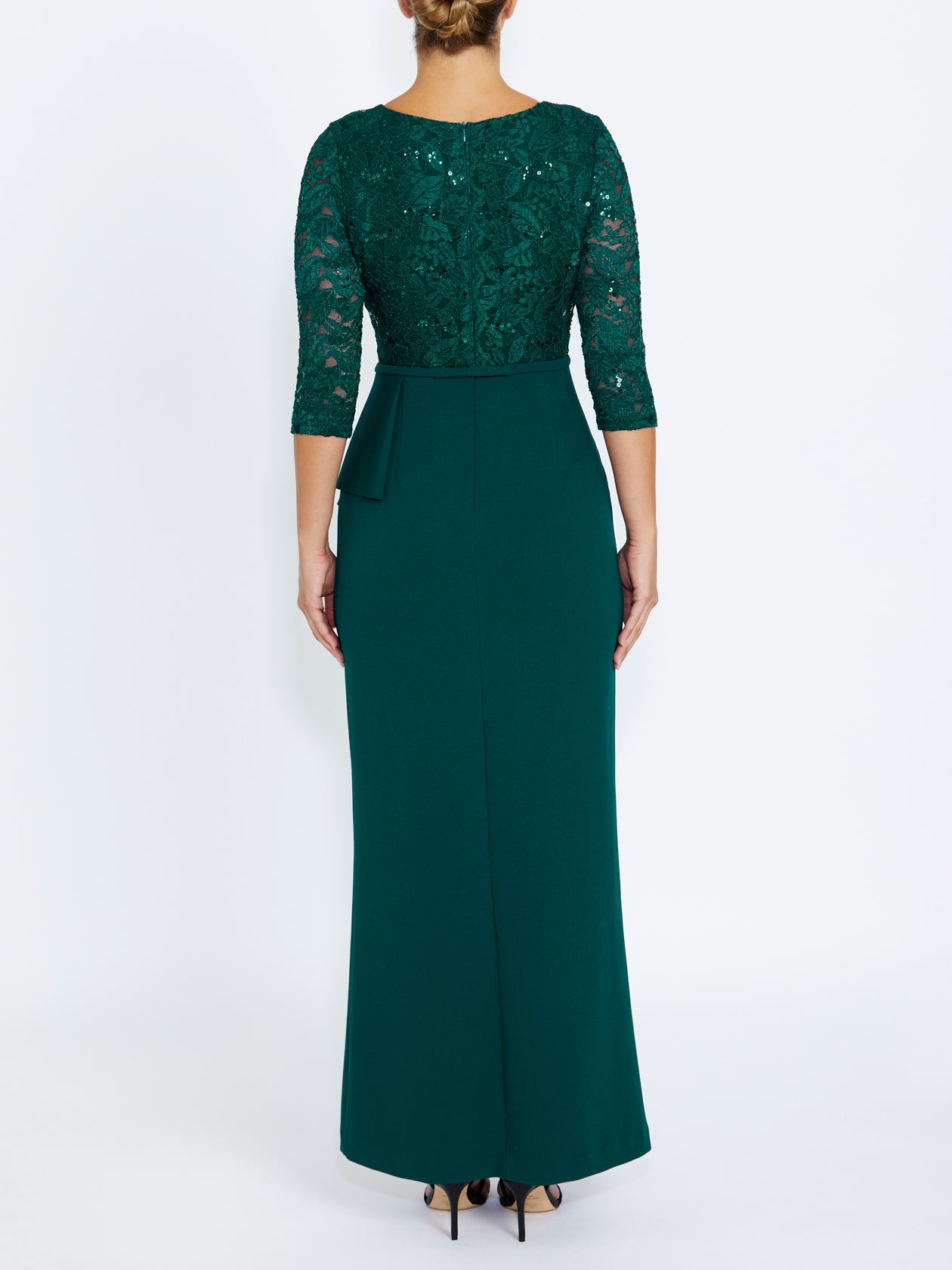 Women's Crepe Floor Length Gown in Green | Lyndal