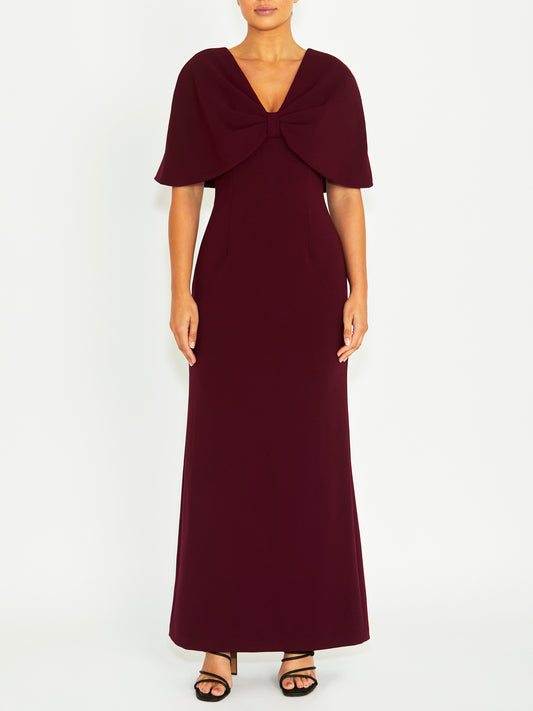 Amara Merlot Crepe Gown
