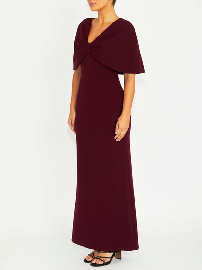 Amara Merlot Crepe Gown