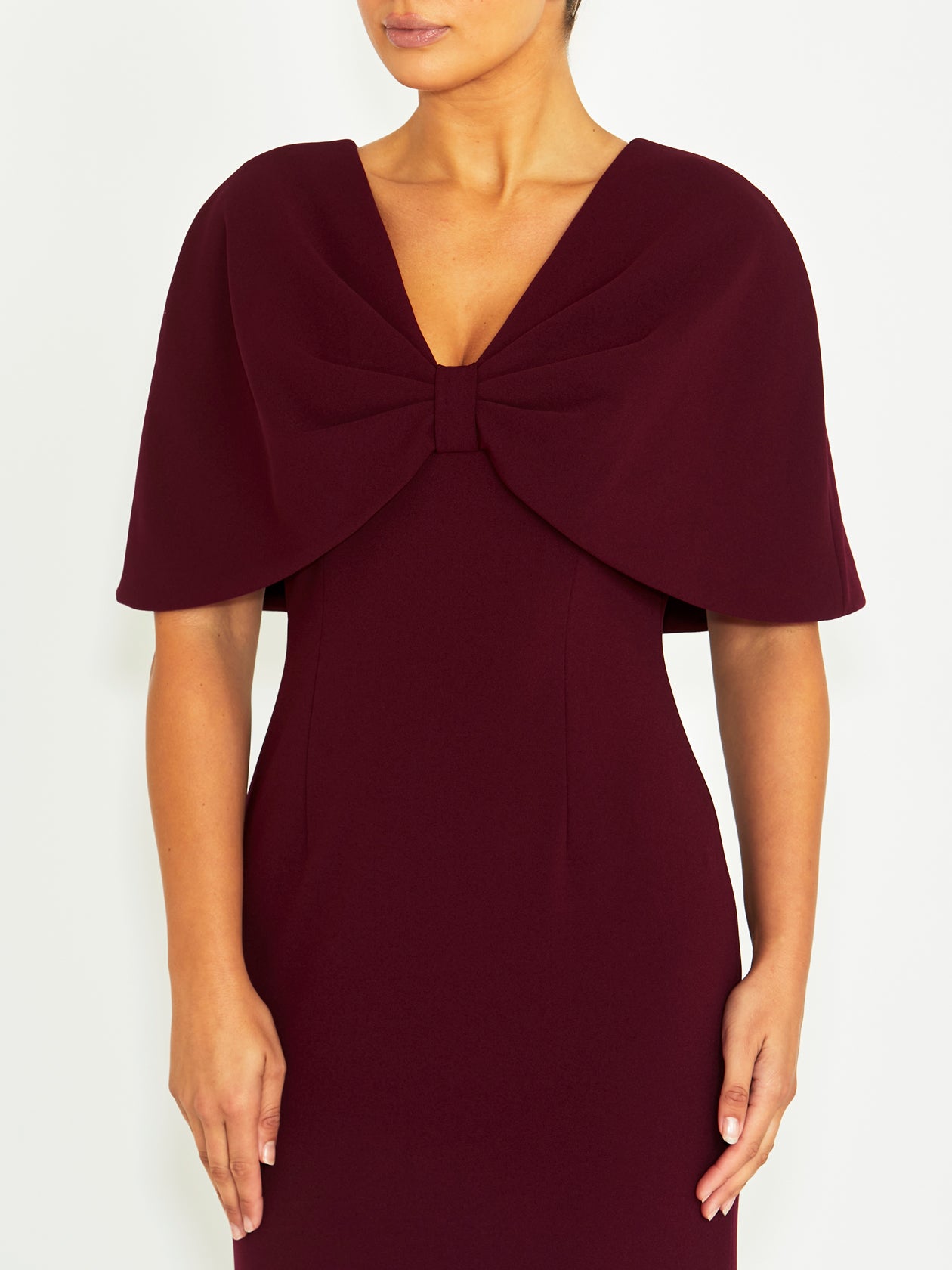 Amara Merlot Crepe Gown