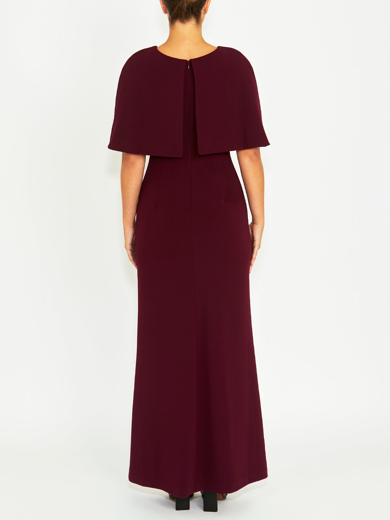 Amara Merlot Crepe Gown