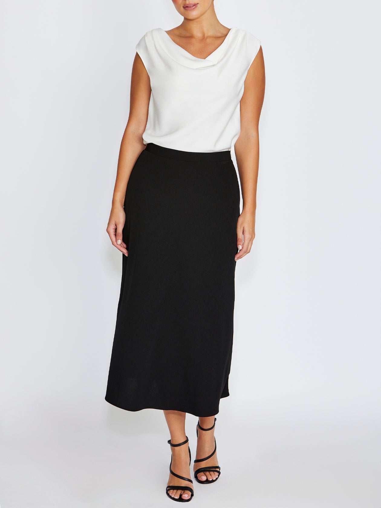 Liberty Black Bias Cut Skirt