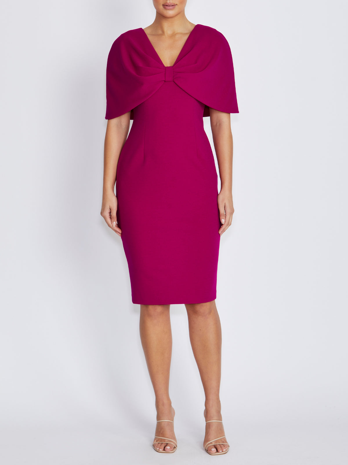 Amara Magenta Stretch Crepe Dress