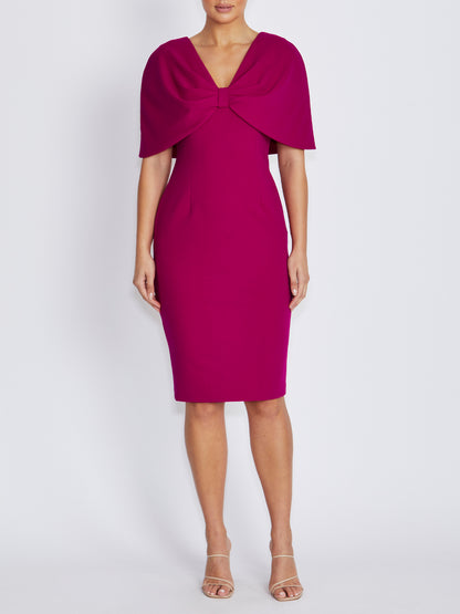 Amara Magenta Stretch Crepe Dress