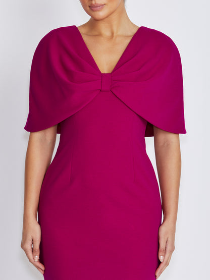 Amara Magenta Stretch Crepe Dress