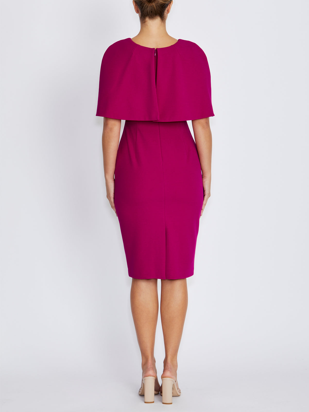 Amara Magenta Stretch Crepe Dress