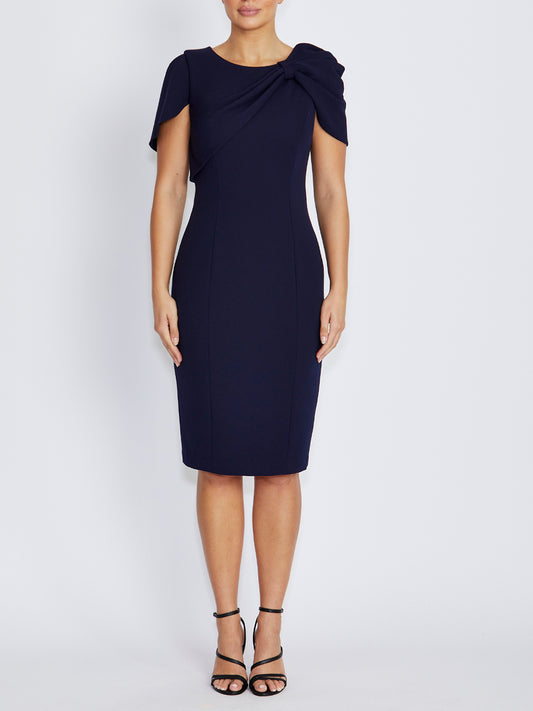 Juno Navy Stretch Crepe Dress
