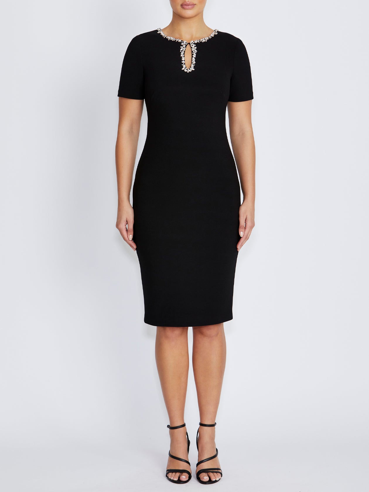 Cordelia Black Stretch Crepe Dress