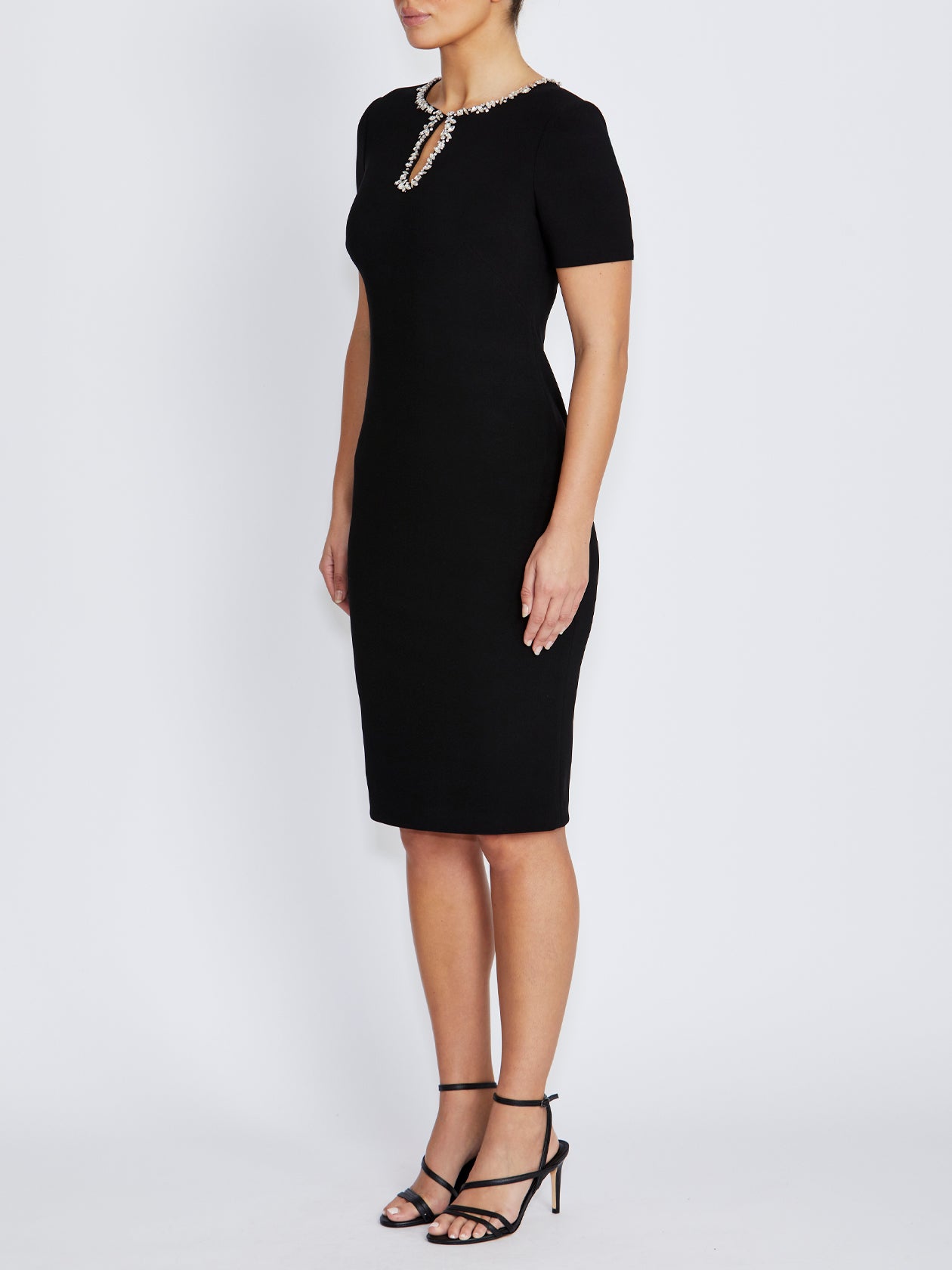 Cordelia Black Stretch Crepe Dress
