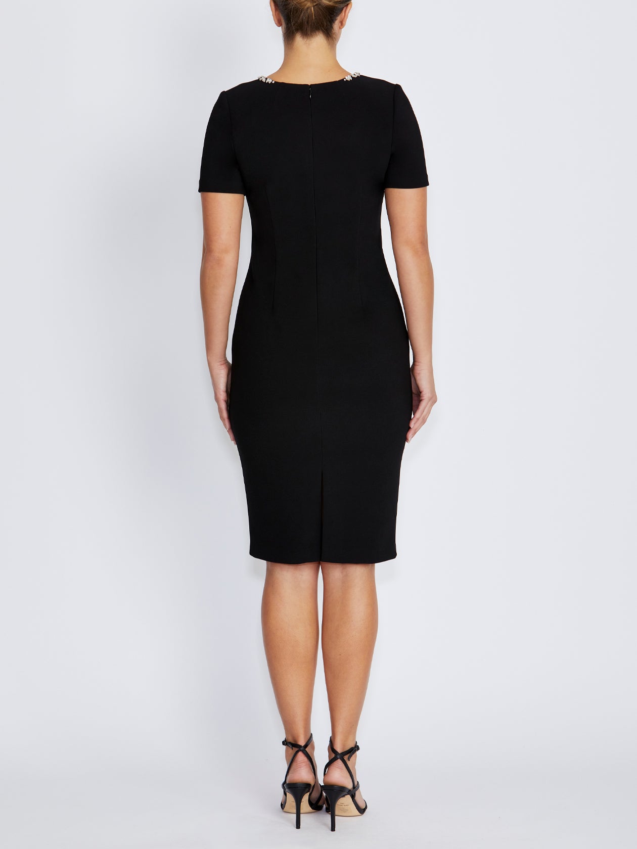 Cordelia Black Stretch Crepe Dress