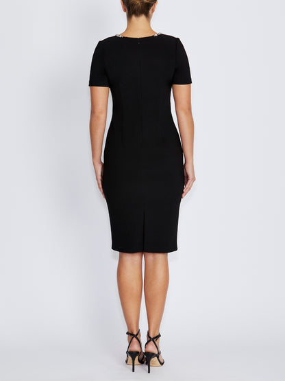 Cordelia Black Stretch Crepe Dress