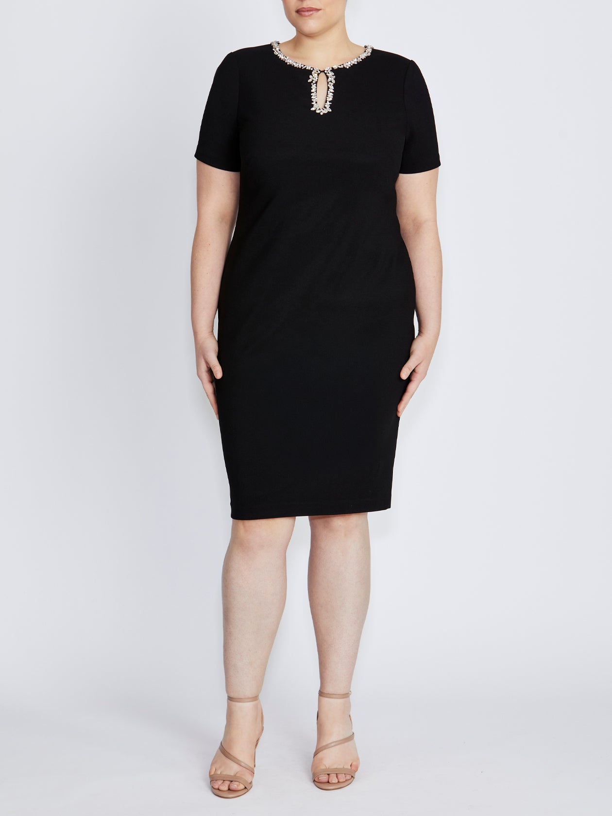 Cordelia Black Stretch Crepe Dress
