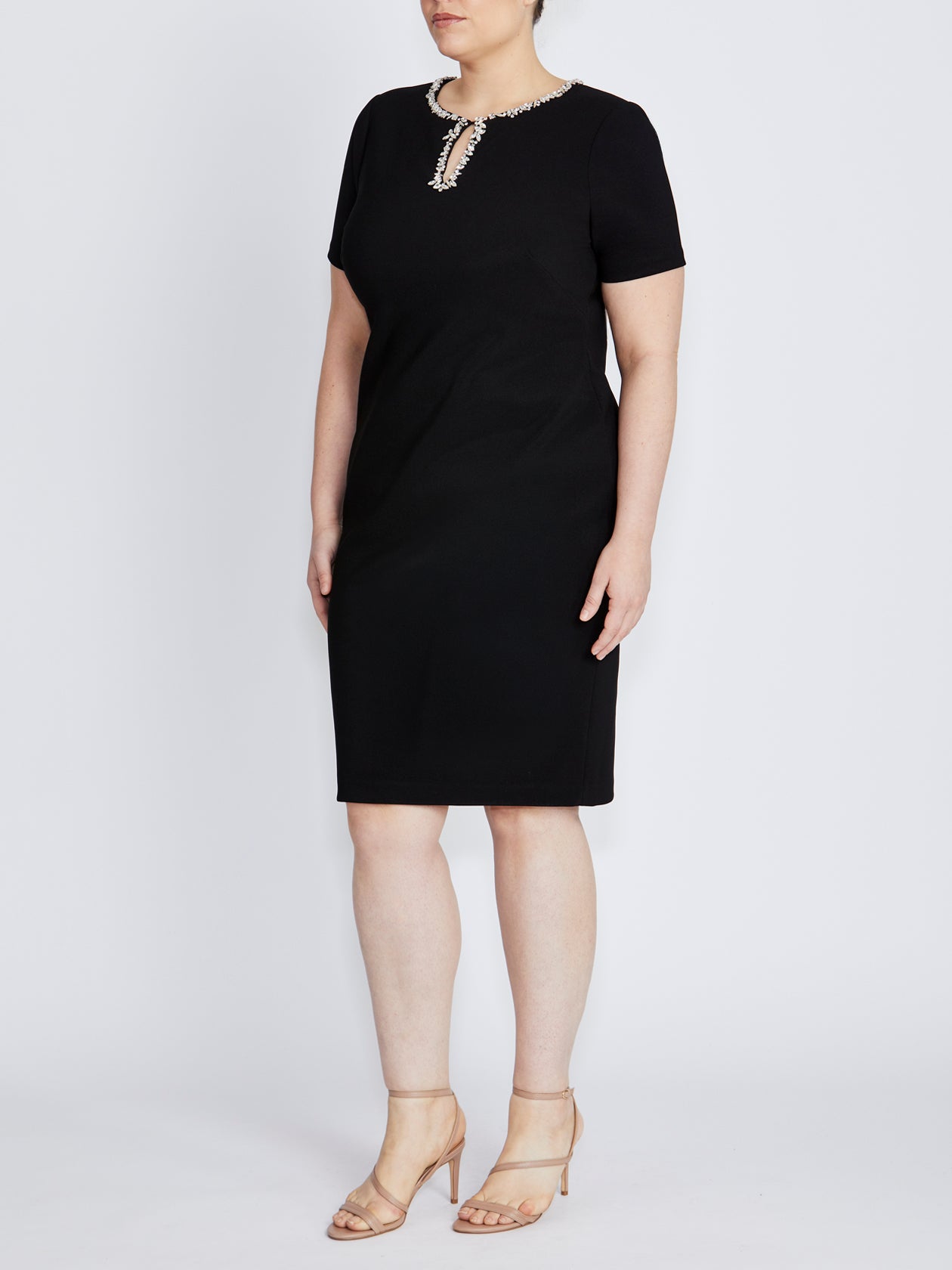 Cordelia Black Stretch Crepe Dress