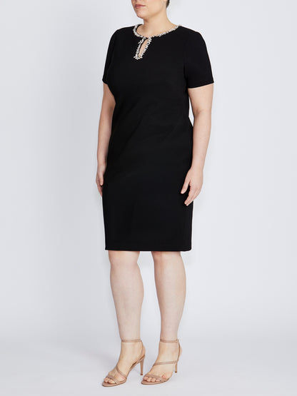 Cordelia Black Stretch Crepe Dress