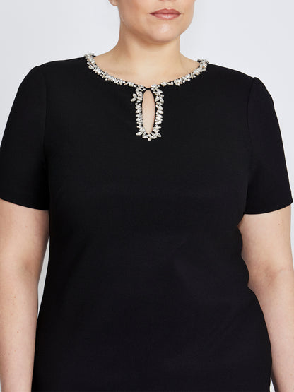 Cordelia Black Stretch Crepe Dress