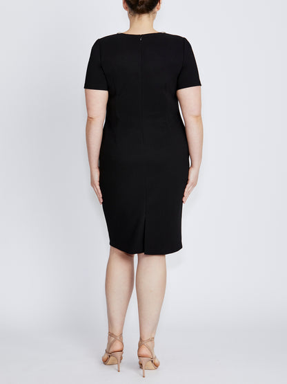 Cordelia Black Stretch Crepe Dress