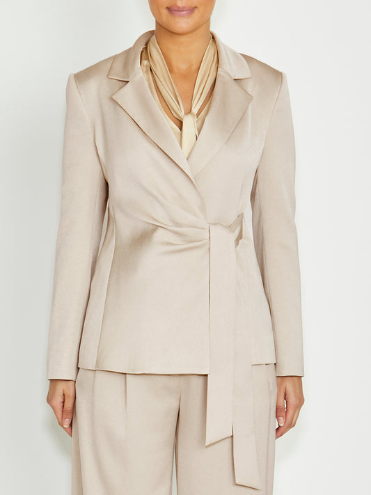Women's Crepe Wrap Jacket in Beige | Riviera