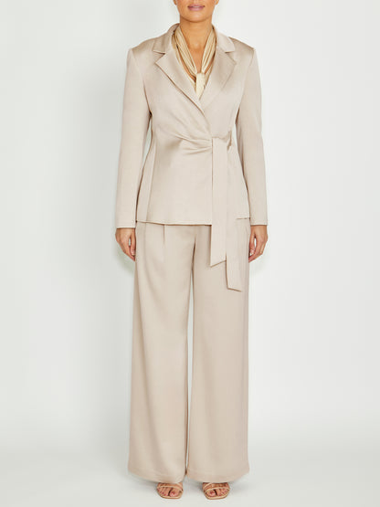 Women's Crepe Wrap Jacket in Beige | Riviera