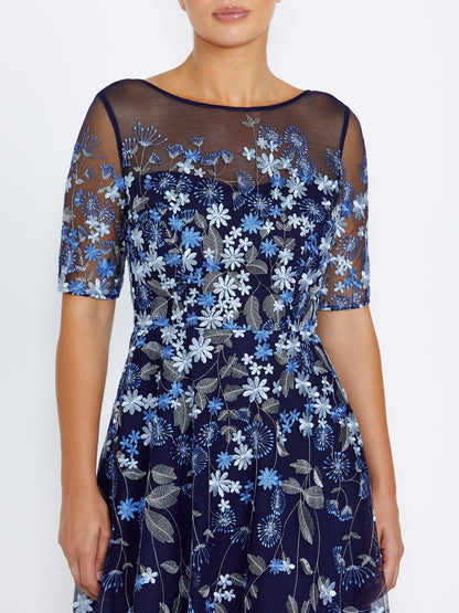 Catalina Navy Midi Dress