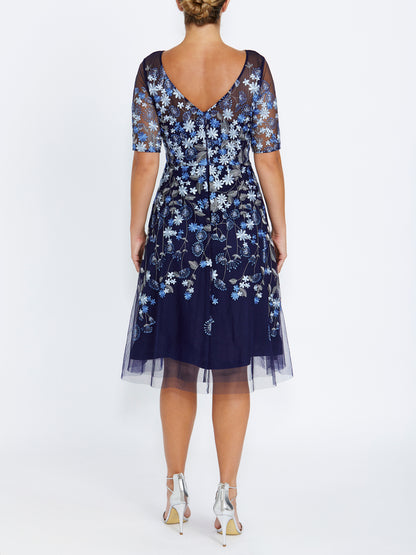 Catalina Navy Midi Dress