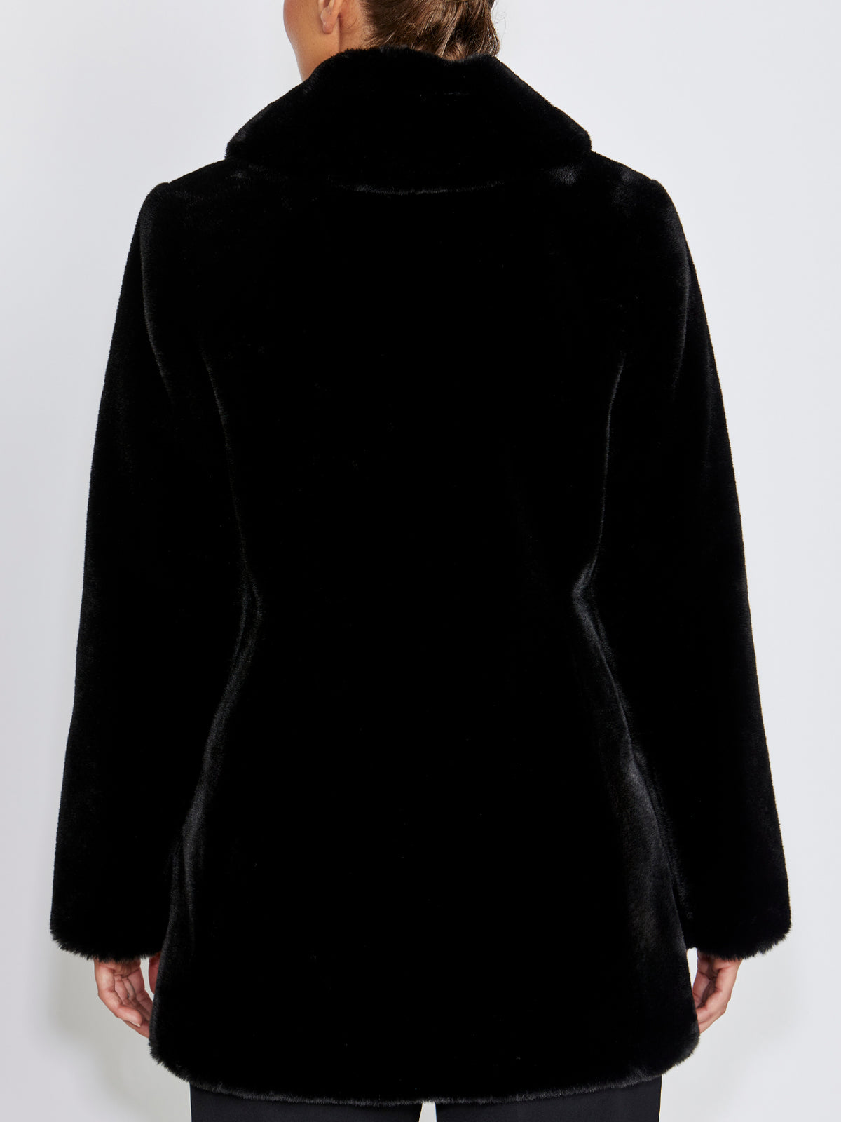 Charlize Black Faux Fur Coat