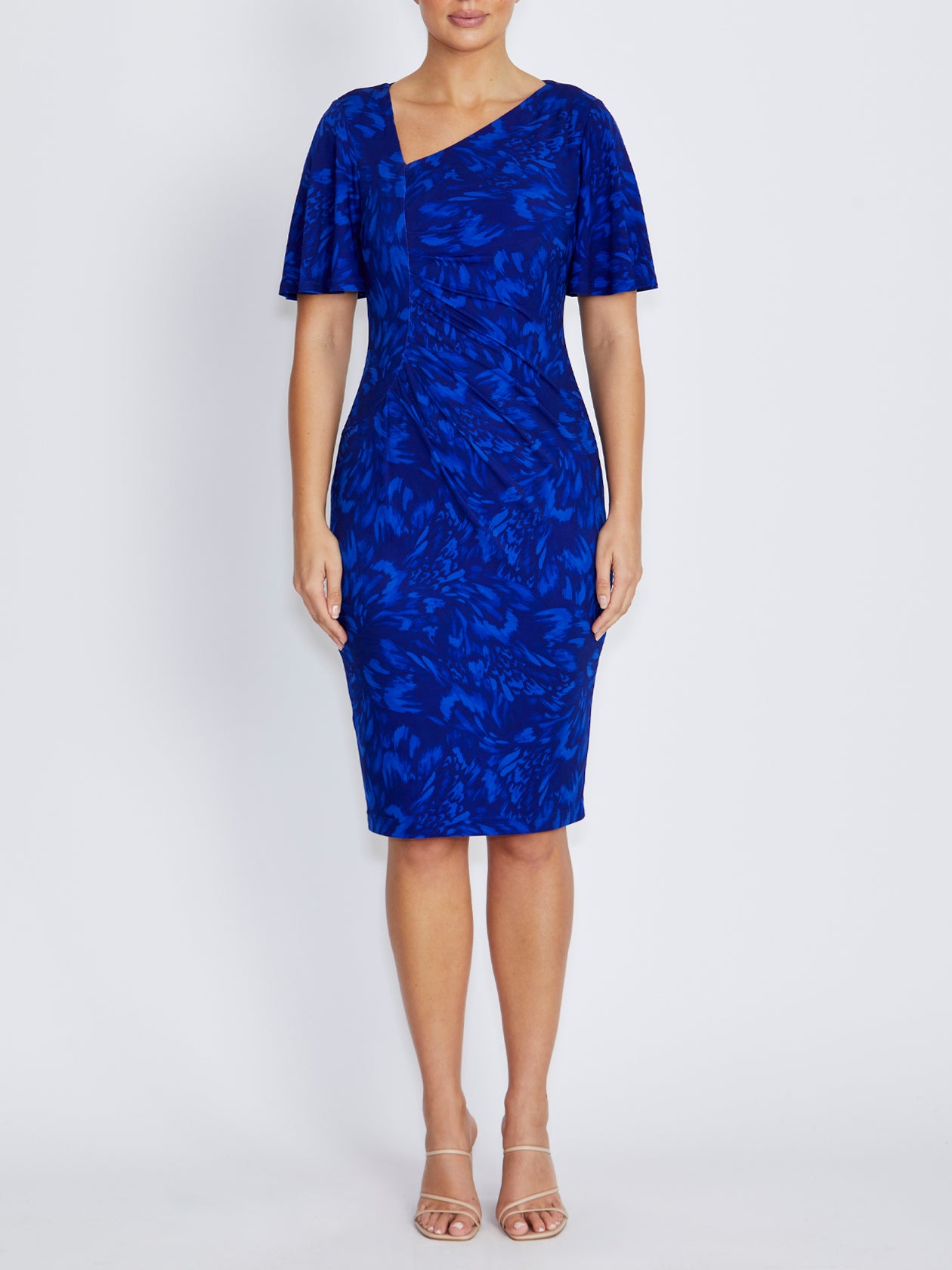 Viviana Indigo Abstract Print Jersey Dress