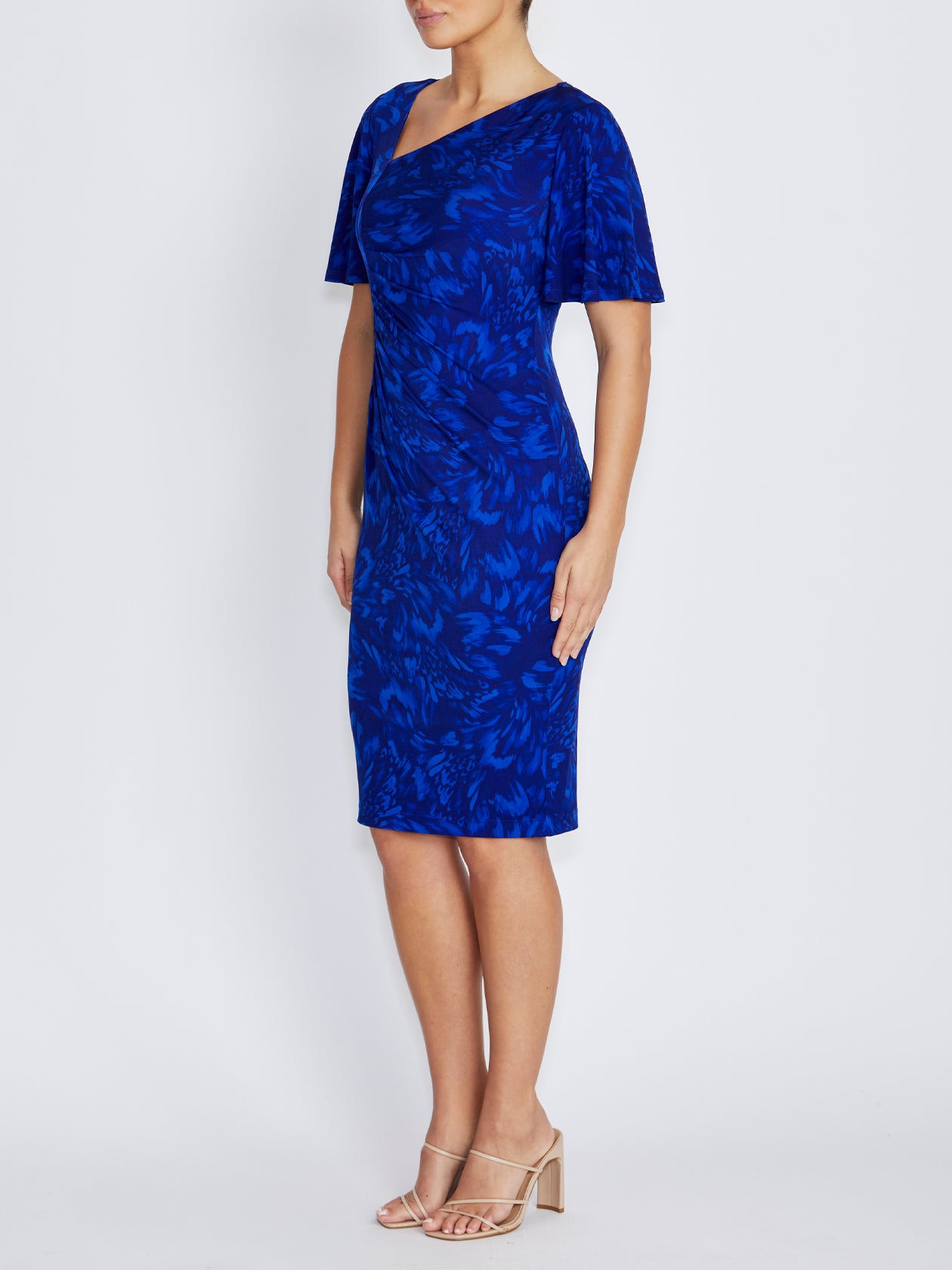 Viviana Indigo Abstract Print Jersey Dress