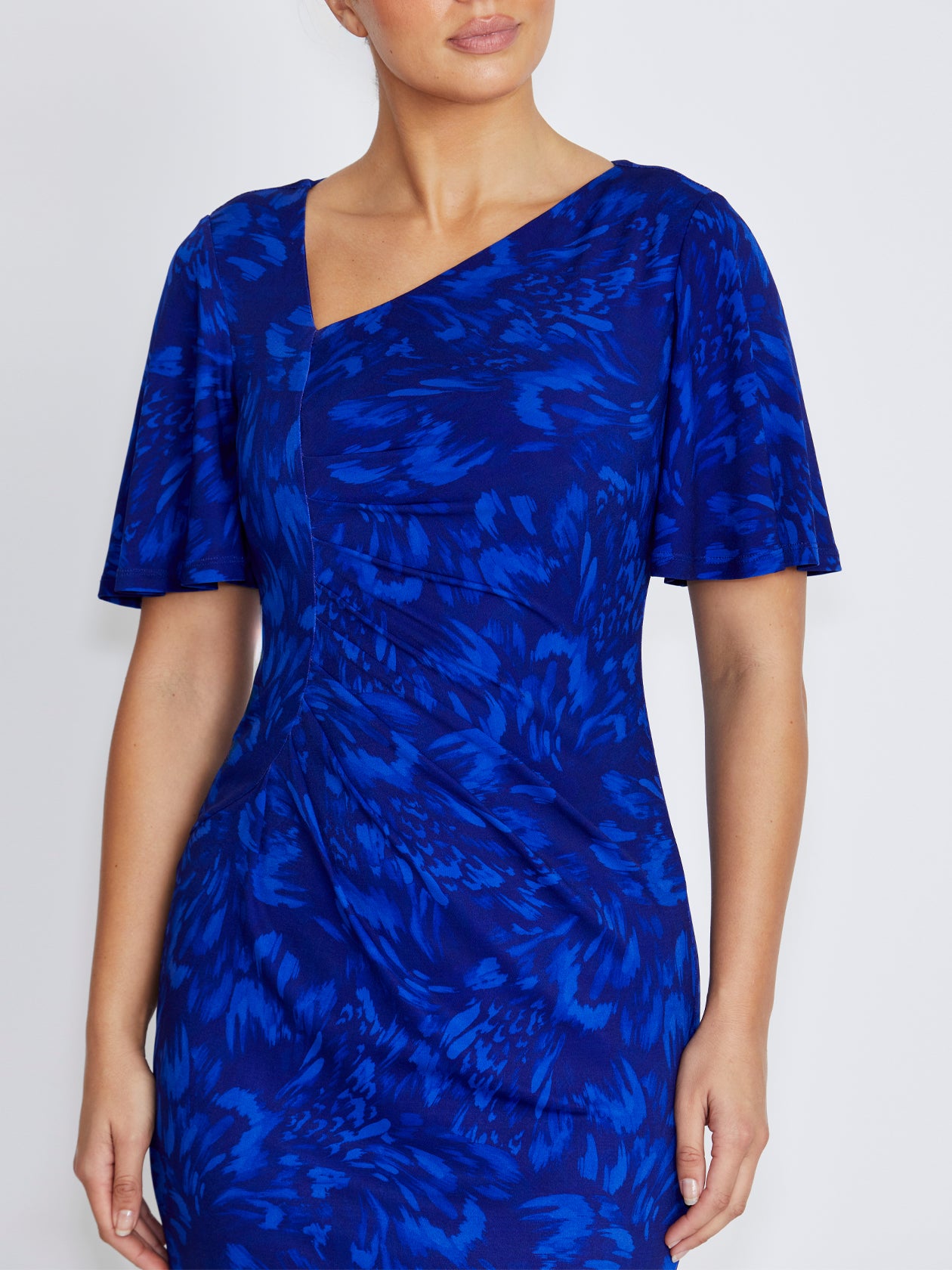 Viviana Indigo Abstract Print Jersey Dress